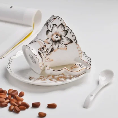 Creative Handle Floral Tea Set - Image 3