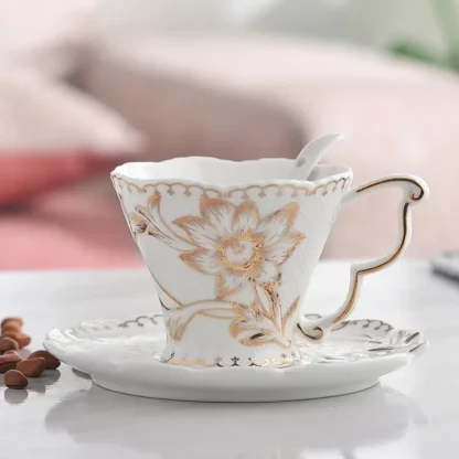 Creative Handle Floral Tea Set