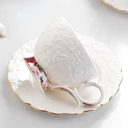 Creative Handle Floral Tea Set - Image 2