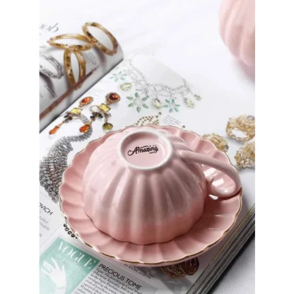 Luxury Pumpkin Embossed Tea Set - Image 3