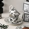 Black and White Floral Tea Set