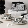 Black and White Floral Tea Set - Image 6