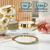 Gold-like Stroke Trim Tea Set - Image 7