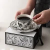 Black and White Floral Tea Set - Image 3