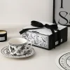 Black and White Floral Tea Set - Image 4